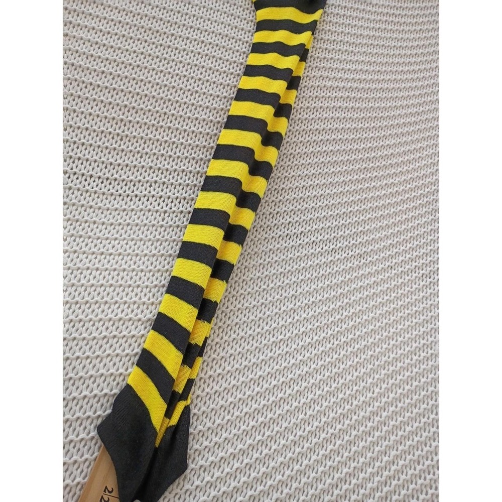 Y2K Clueless Bumblebee Yellow Black Striped Knee High Socks Emo Costume - Picture 5 of 7